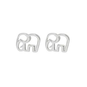 Silver Elephant Stud Earrings